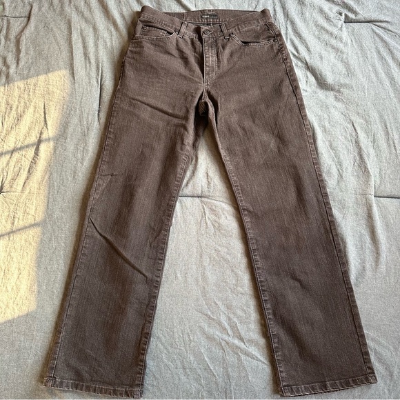 DARK BROWN STRAIGHT FIT JEANS - Picture 2 of 6